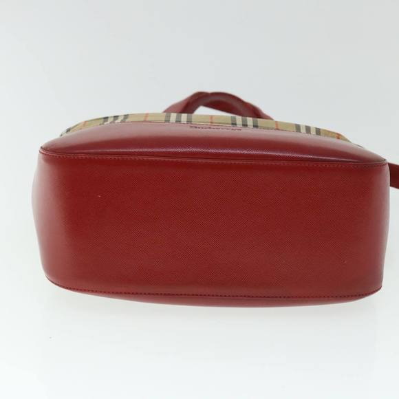 Burberrys Nova Check Hand Bag Canvas Beige Red Auth 53246 - Picture 5 of 16